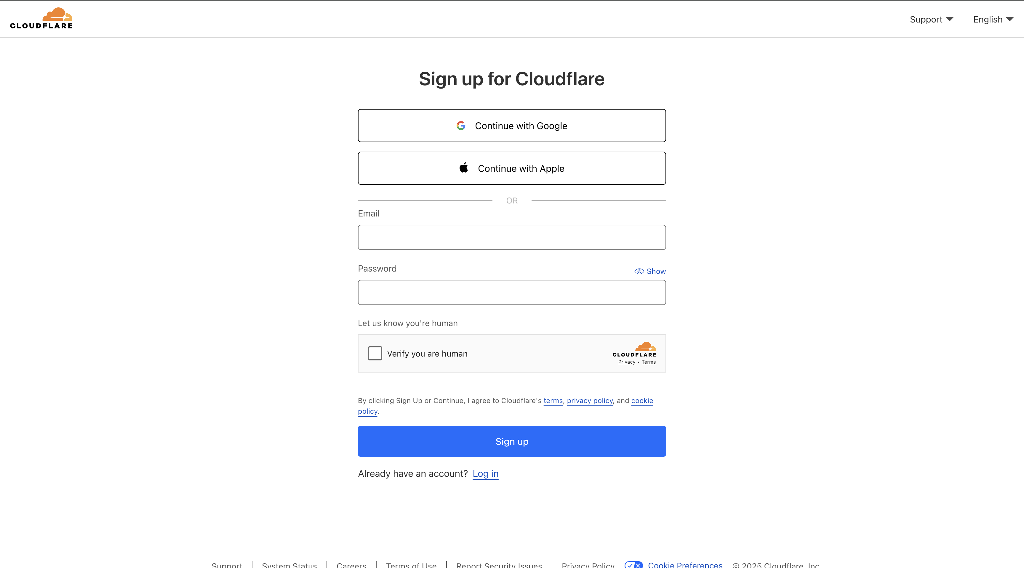 cloudflare signup